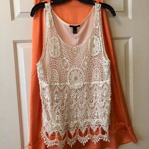Forever 21 crochet front tank